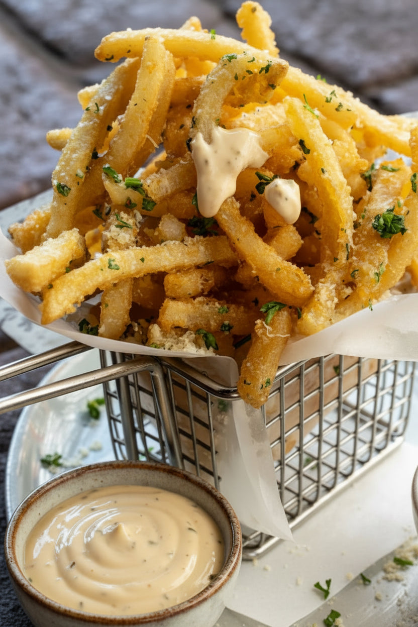 Basil Garlic Truffle Fries