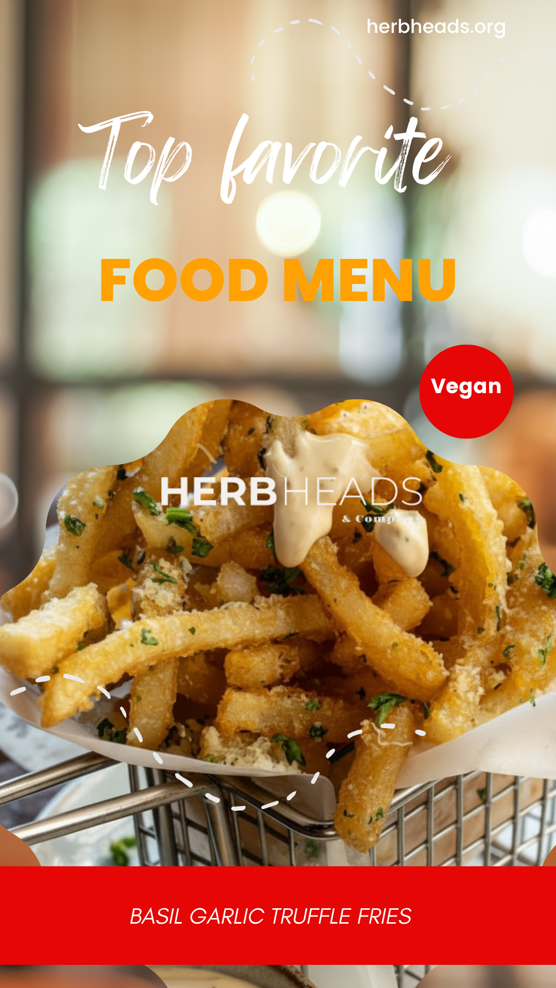 Basil Garlic Truffle Fries & sauce